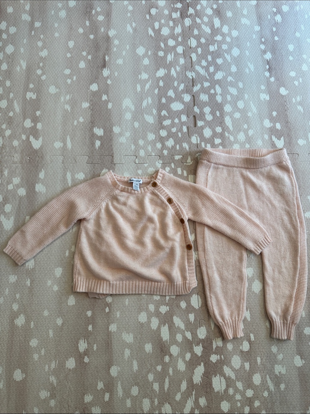 Splendid Baby Girl 2-Piece Blush Pink Sweater & Pants Set 6-9M Soft Knit